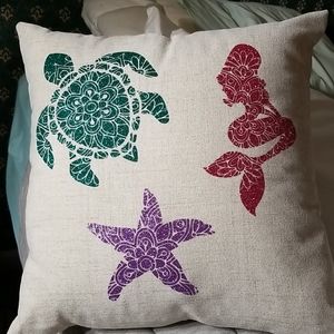 New Nautical/Sea Theme Throw Pillow 17x17"
